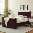 thumbnail image 1 of Modway Rael Performance Velvet Upholstered Twin Platform Bed in Mulberry, 1 of 9