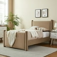 thumbnail image 1 of Modway Rael Performance Velvet Twin Platform Bed in Taupe, 1 of 9