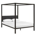 thumbnail image 1 of Modway Raina Powder Coated Sturdy Steel Queen Canopy Bed Frame in Brown/Gray, 1 of 3