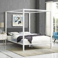 thumbnail image 1 of Modway Raina Queen Canopy Bed Frame in White Gray, 1 of 7