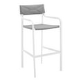 thumbnail image 1 of Modway Raleigh Stackable Outdoor Patio Aluminum Bar Stool in White Gray, 1 of 6