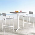 thumbnail image 1 of Modway Raleigh 3 Piece Outdoor Patio Aluminum Bar Set in White Gray, 1 of 10