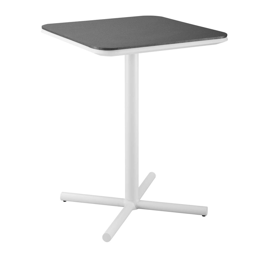 Modway Raleigh Modern Style Aluminum Outdoor Patio Bar Table in White - image 1 of 7