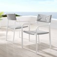 thumbnail image 1 of Modway Raleigh Outdoor Patio Aluminum Armchair Set of 2 in White Gray, 1 of 8