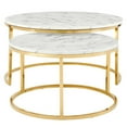 thumbnail image 1 of Modway Ravenna Artificial Marble Nesting Coffee Table in Gold White, 1 of 7