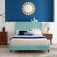 thumbnail image 1 of Modway Reagan Full Performance Velvet Platform Bed in Mint, 1 of 10