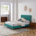 thumbnail image 1 of Modway Reagan Twin Performance Velvet Platform Bed in Teal, 1 of 10