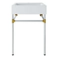 thumbnail image 1 of Modway Redeem 24" Wall-Mount Stainless Steel Bathroom Vanity in Silver/White, 1 of 8