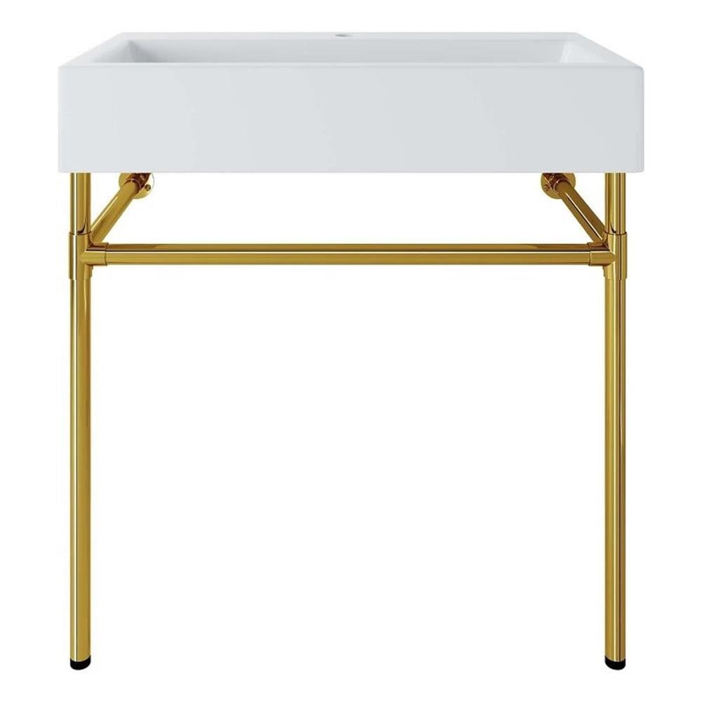 Redeem 32" Wall-Mount Gold Stainless Steel Bathroom Vanity