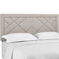 thumbnail image 1 of Modway Reese Nailhead King and California King Upholstered Linen Fabric Headboard, Brown, 1 of 4