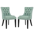 thumbnail image 1 of Modway Regent 20.5" Tufted Fabric Dining Side Chair in Laguna Green (Set of 2), 1 of 5