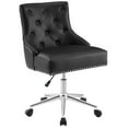 thumbnail image 1 of Modway Regent Tufted Button Swivel Faux Leather Office Chair in Black, 1 of 7