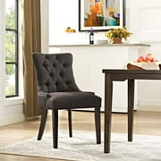 Modway Regent Tufted Fabric Dining Chair in Brown