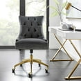 thumbnail image 1 of Modway Regent Tufted Performance Velvet Office Chair in Gold Gray, 1 of 9