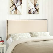 Modway Region Nailhead Queen Upholstered Headboard in Ivory