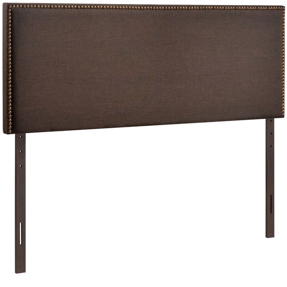 Modway Region Linen Fabric Upholstered Queen Headboard in Dark Brown