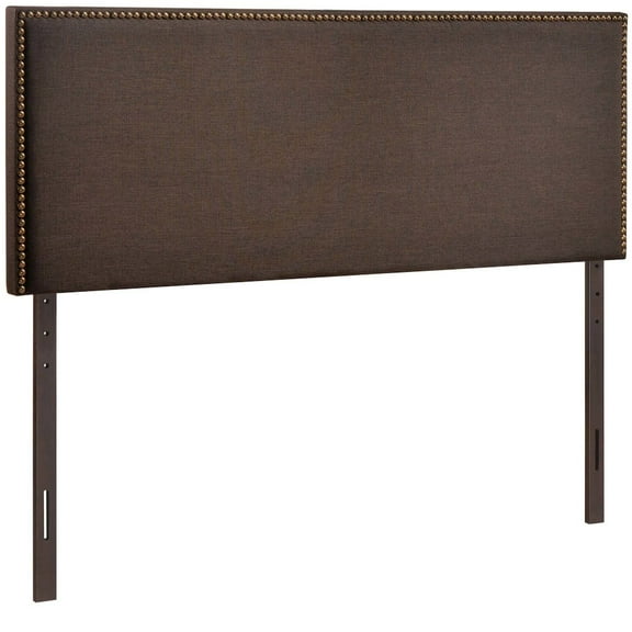 Modway Region Linen Fabric Upholstered Queen Headboard in Dark Brown