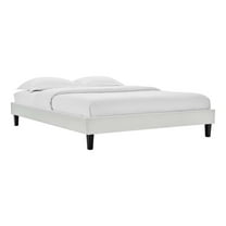 Modway Reign Full Performance Velvet Platform Bed Frame in Light Gray