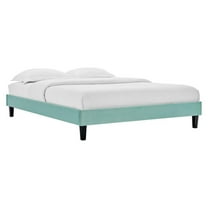 Modway Reign Full Performance Velvet Platform Bed Frame in Mint