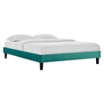 thumbnail image 1 of Modway Reign King Performance Velvet Platform Bed Frame in Teal, 1 of 4