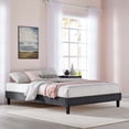 thumbnail image 1 of Modway Reign Queen Performance Velvet Platform Bed Frame in Charcoal, 1 of 5