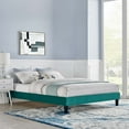 thumbnail image 1 of Modway Reign Queen Performance Velvet Platform Bed Frame in Teal, 1 of 5