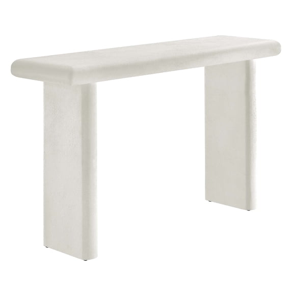 Modway Relic Modern Wood & Cement Concrete Console Table in White