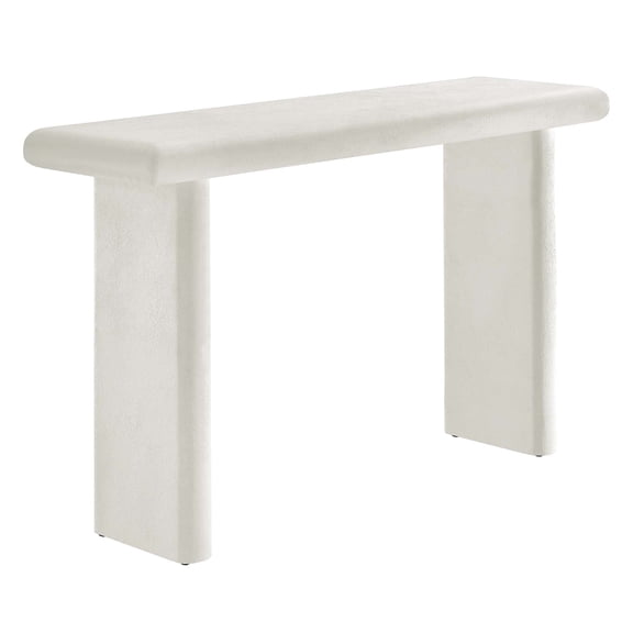 Modway Relic Modern Wood & Cement Concrete Console Table in White