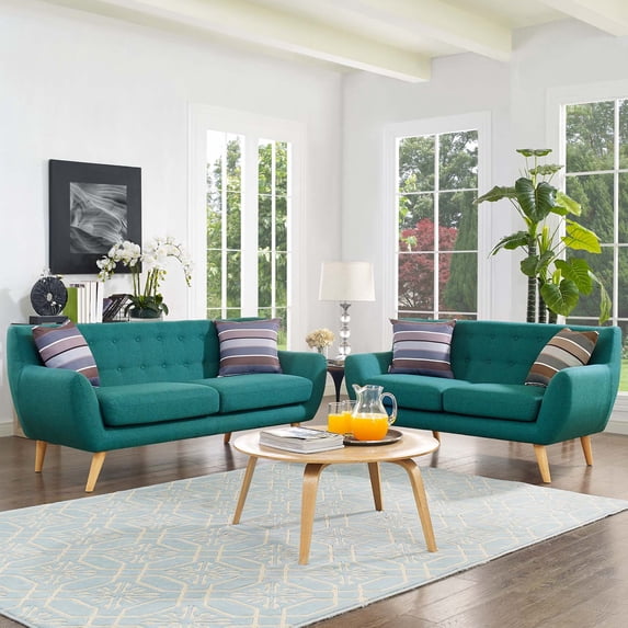 Modway Remark 2 Piece Living Room Set in Teal