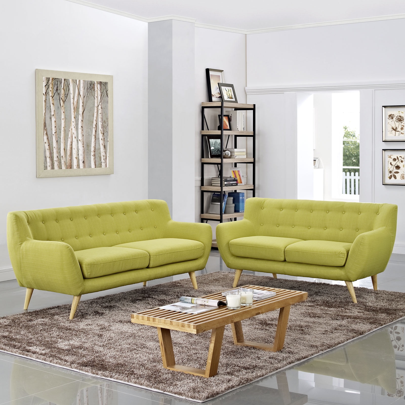 Modway Remark 2 Piece Living Room Set in Wheat - Walmart.com