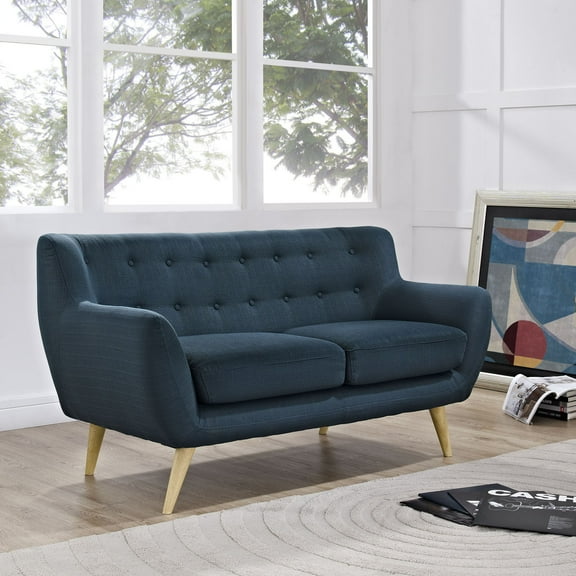 Modway Remark Upholstered Fabric Loveseat in Azure