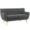 thumbnail image 1 of Modway Remark Modern Upholstered Fabric Tufted Loveseat in Gray, 1 of 4