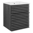 thumbnail image 1 of Modway Render 17.5" MDF Wood Wall-Mount Bathroom Vanity in Charcoal/White, 1 of 4