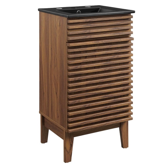 Modway Render 18" Bathroom Vanity in Walnut Black