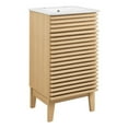 thumbnail image 1 of Modway Render 18" Particleboard Bathroom Vanity Cabinet in Oak/White, 1 of 4