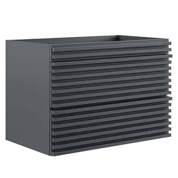 Modway Render 29" MDF Wood Wall-Mount Bathroom Vanity Cabinet in Gray