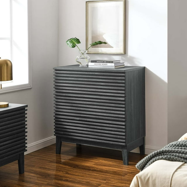 Modway Render 3Drawer Bachelor's Chest in Charcoal
