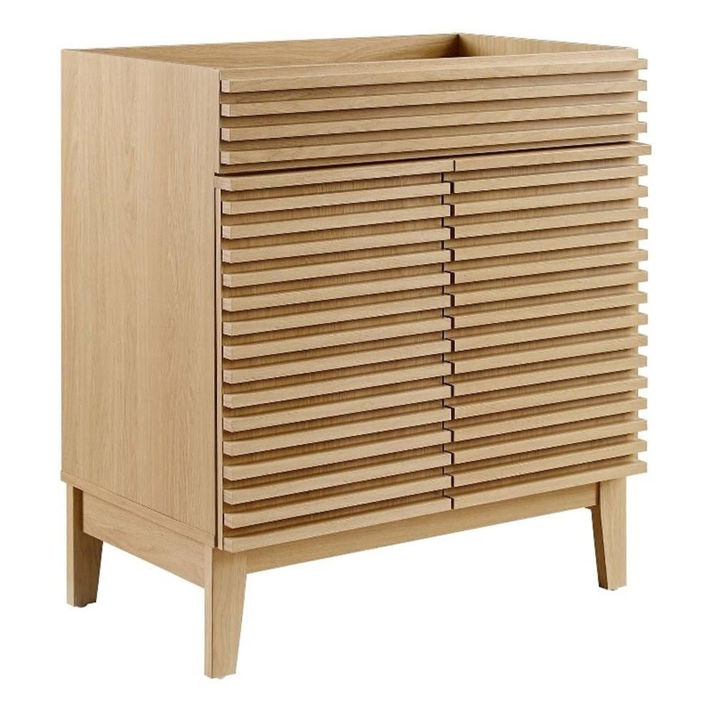 Modway Render 30" Bathroom Vanity Cabinet, Oak, 2 Doors, 53 lbs