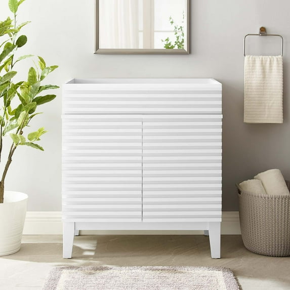 Modway Render 30" Bathroom Vanity Cabinet (Sink Basin Not Included) in White