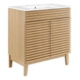 thumbnail image 1 of Modway Render 30" Particleboard Bathroom Vanity Cabinet in Oak/White, 1 of 4
