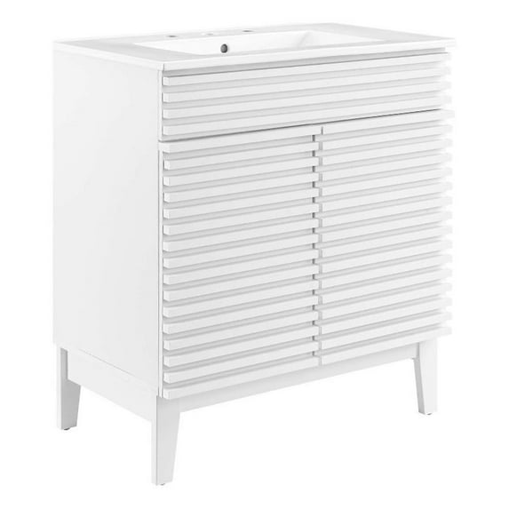 Modway Render 30" Particleboard Bathroom Vanity Cabinet in White