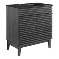 Modway Render 30" Particleboard and Laminate Bathroom Vanity in Charcoal/Black