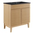 thumbnail image 1 of Modway Render 30" Particleboard and Laminate Bathroom Vanity in Oak/Black, 1 of 4
