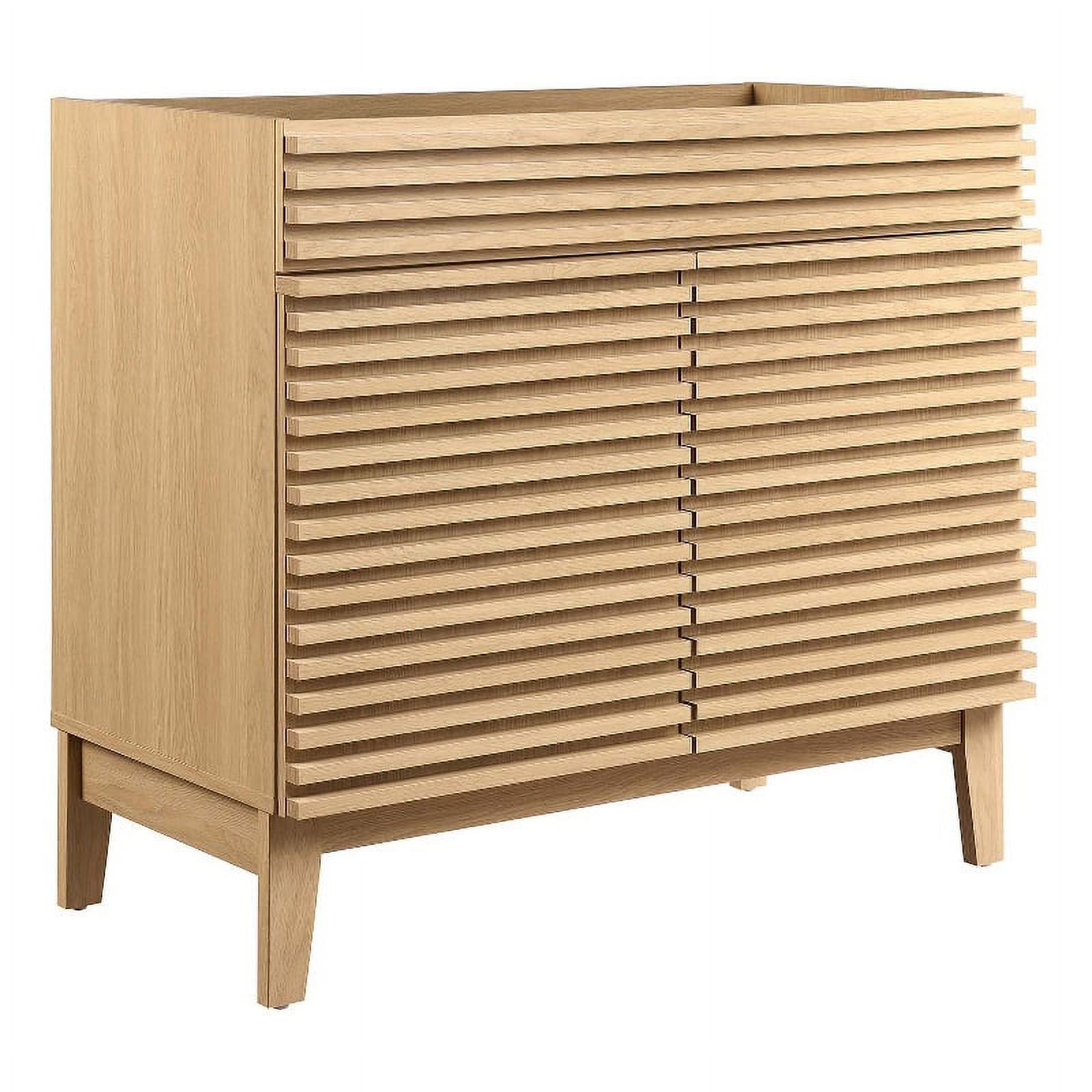 Modway Render 35" MDF and Particleboard Bathroom Vanity Cabinet in Oak ...