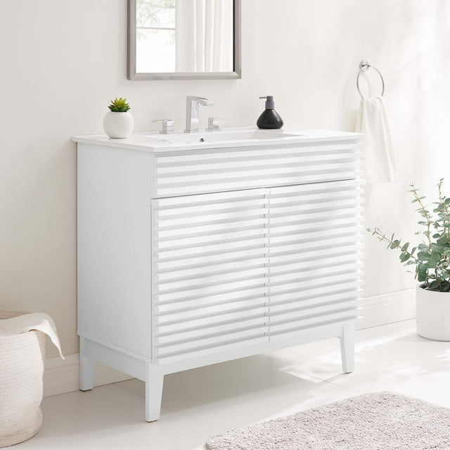 Modway Render 36" Bathroom Vanity in White White