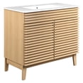 thumbnail image 1 of Modway Render 36" MDF and Particleboard Bathroom Vanity in Oak/White, 1 of 8
