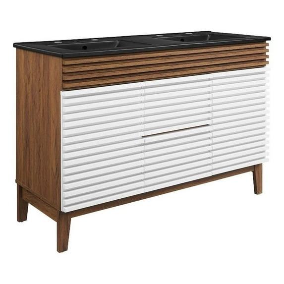 Render 48" Double Sink Bathroom Vanity-EEI-5381-CHA-BLK