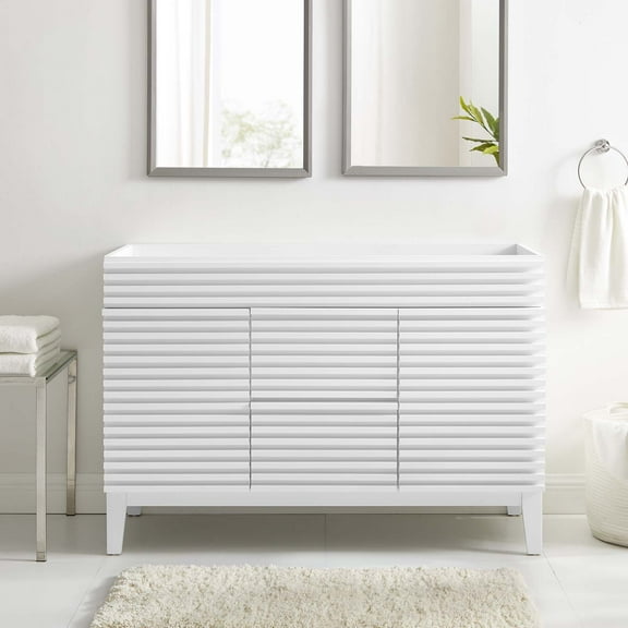 Modway Render 48" Double Sink Compatible (Not Included) Bathroom Vanity Cabinet in White