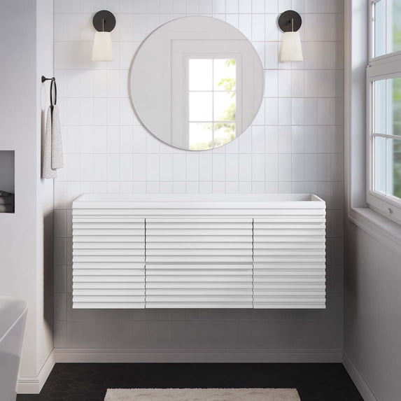 Modway Render 48" Single Sink Compatible (Not Included) Bathroom Vanity Cabinet in White