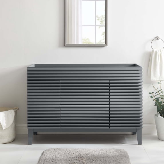 Modway Render 48" Single Sink Compatible (not included) Bathroom Vanity Cabinet in Gray